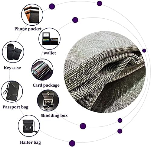 CRADZZA -EMF בד הגנה, אנטי קרינה, רשת סיבי כסף, חומר חסימה אלקטרומגנטי RFID לווילון, בגדי יתושים,