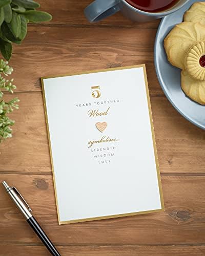 כרטיס יום נישואין 5-יום נישואין מעץ-כרטיס יום נישואין לזוג