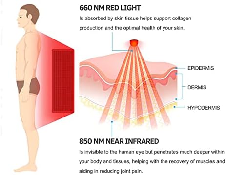 חגורת טיפול באור אדום Tenqiu לגוף, מכשיר לטיפול באור אדום עם טיימר וחוזק 5 רמות, 850 ננומטר ליד כרית