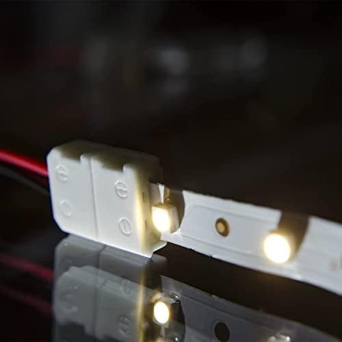 JDYYICZ 10 יחידות/רצועת אריזה לרצועה עם חוט ללא הלחמה מחבר מוליך מוליך 2 מחבר LED רצועת LED לרוחב 8 ממ רוחב 3528