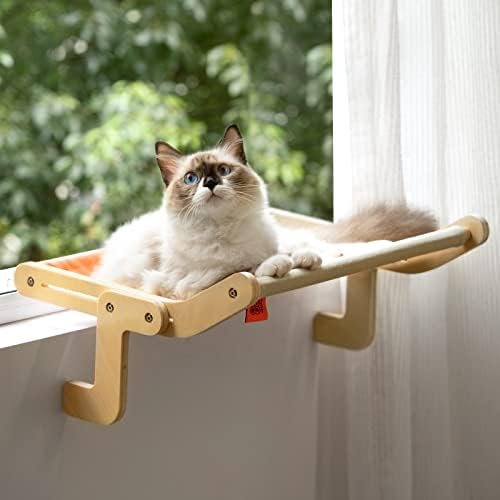 חלון חתול מוטות חתול מושב ערסל לחתולים מקורה חוסן מיטת חתול יציבה עמידה מתכווננת המספקת שטח שטח