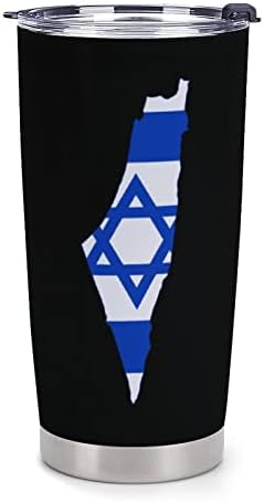 דגל מפת ישראל ספל נסיעות פלסטיק ספל ואקום קפה מבודד כוס מכונית עמידה ספל קפה אופנה