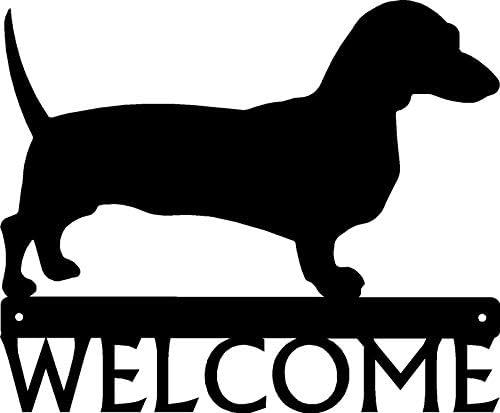 את מתכת רוכל תחש כלב סימן מבורך 12 אינץ-תוצרת ארצות הברית. דלת כניסה או מרפסת