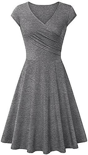 שמלת מסיבת נשים הדפסת אופנה שרוול קצר v שמלת שמלה באורך ברך 2023 שמלות קיץ