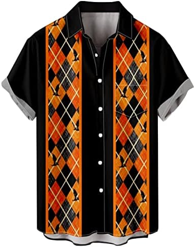 IOPQO מטאלית חולצת שרוול ארוך Mens Mens Mens מודפסות חולצות הוואי