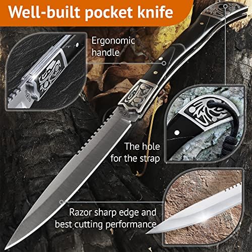 צרור של 2 פריטים-אולר לגברים-סכינים מתקפלים-סכינים מתקפלים-סכיני להב חדים-מולטי-כלי 24 ב -1 עם צבת