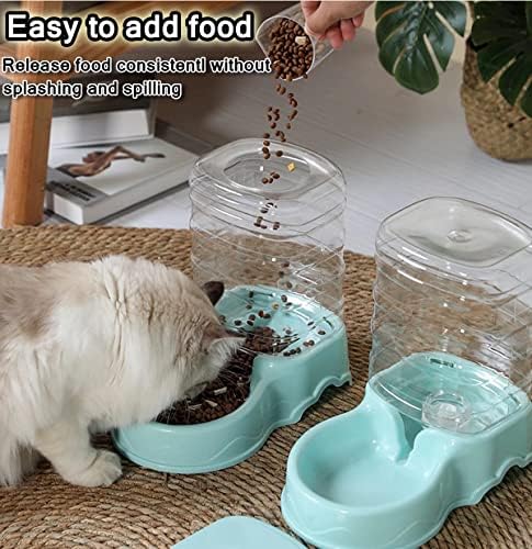 אוטומטי כלב חתול מזין ומים מתקן סט עבור בינוני כלב חתול חיות מחמד גור חתלתול גדול קיבולת 3.5