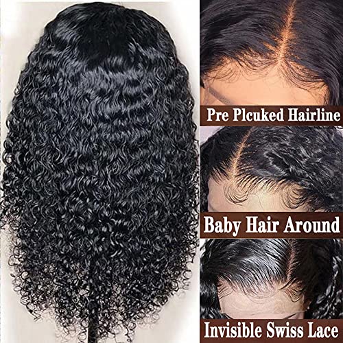 מתולתל תחרה מול פאות עם תינוק שיער לנשים שחורות שיער טבעי מראש קטף 13 * 4 תחרה פרונטאלית ברזילאי לא מעובד שיער