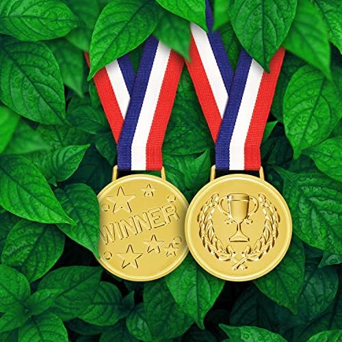 12 חתיכות מתכות זוכה זהב פרס מדליות-2 סנטימטרים אולימפי סגנון מתכת זוכה פרסים עם צוואר סרט