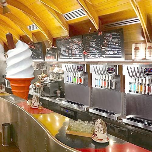 Kolice שולחן עבודה מסחרי 5 טעמים מכונת גלידה רכה מגישים, יצרנית גלידת ג'לטו, 5 חרירי פריקה שונים, טנקים עליונים