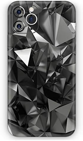 תכנן Skinz שחור שחור 3D יהלום משטח מגן ויניל מדבקות עטיפת עור תואם לתאריך Apple iPhone 11 Pro Max