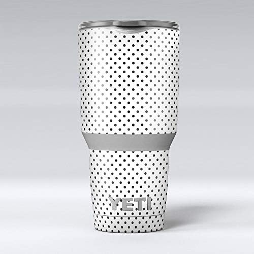 עיצוב נקודות פולקה שחורות ואפורות דהיות - ערכת עטיפת ויניל דבקות עור תואמת לכוסות הכוס של Cooler Cooler