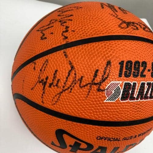 1992-93 פורטלנד טרייל בלייזרס צוות חתום כדורסל קלייד דרקסלר צוות COA - כדורסל חתימה