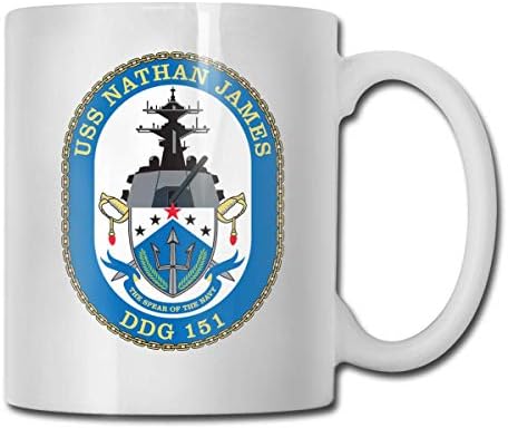 USS נתן ג'יימס אולטרה לבן קרמיקה קפה מצחיק ספל ספל קצר ספל ספל ייחודי קפה אוז ספל קפה