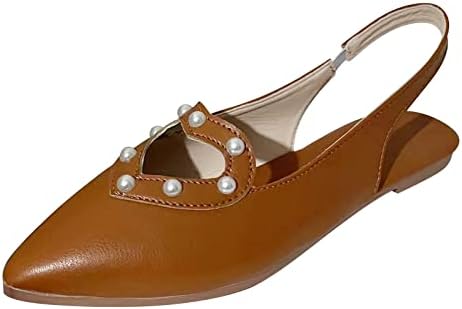 סנדלים שטוחים לנשים אלגנטי מתגנדר סנדל נעלי פרל אהבת הבוהן מחודדת שקופיות משרד עבודת סנדל להחליק על
