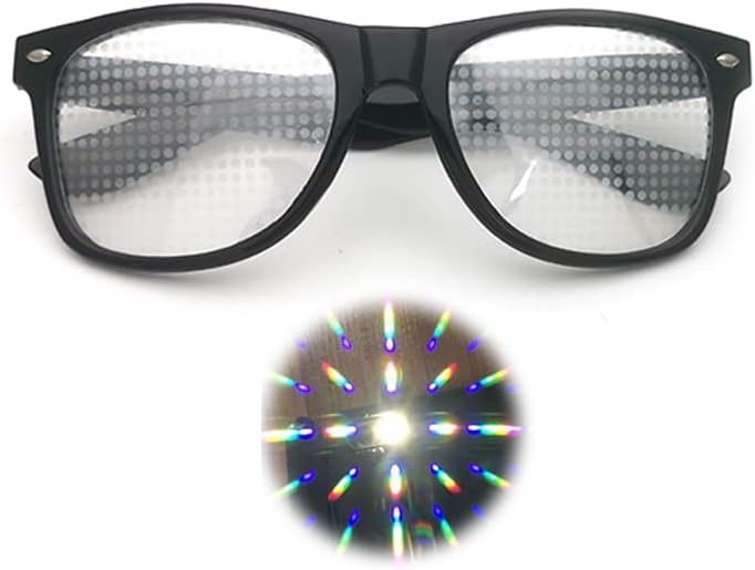 רויגינגן פסיכודלית פסיכדלי פסטיבלים קליידוסקופ קשת משקפי שמש רווה המשקפיים משקפיים פריזמה עקיפה