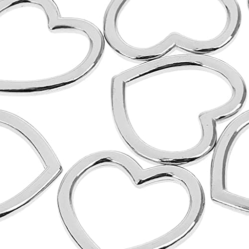 10 חתיכות לב צורת מתכת קרפט טבעת אבזם עבור חגורות שקיות רצועת נעלי כסף