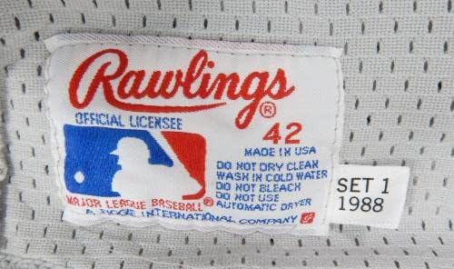 1988 דטרויט טייגרס משחק ריק הונחה תרגול חבטות אפור ג'רזי 42 806 - משחק משומש גופיות MLB