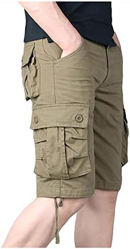 מכנסי מטען לגברים חיצוניים מכנסיים מזדמנים רופפים מכנסיים קצרים בצבע אחיד בכיס גברים