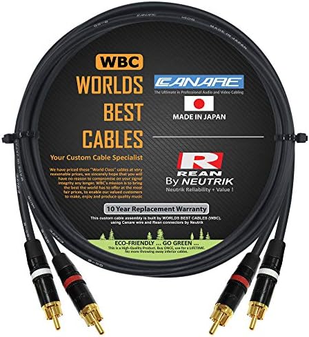 צמד כבלים RCA בגודל 4.5 רגל - מיוצר עם Canare GS -6 Audio Connect כבל ומחברי RCA זהב Nys Rean Ny