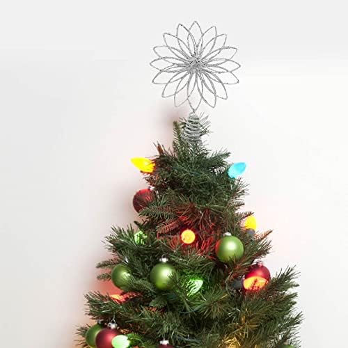 DBYLXMN עץ חג המולד עליון עליון כוכב פלסטיק בצל זהב ורוד
