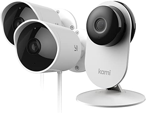 מצלמת אבטחה של YI 2PC חיצונית ומצלמת אבטחה של KAMI 1080P