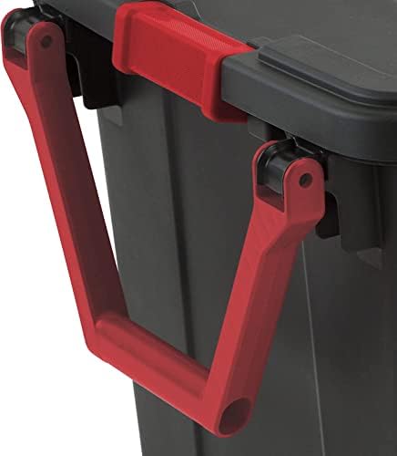 ק & ג 'י צ' יפמונק גלגלים תיק תעשייתי 40 גלון / 151 ליטר מכסה שחור & בסיס עם רייסר אדום ידית &