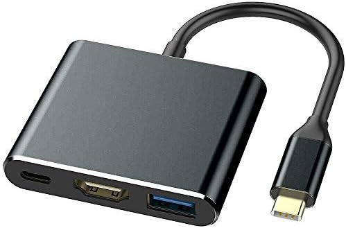 MMOBIEL HDMI סוג C מתאם רכזת מתאם HDMI מתאם USB C ל- HDMI מתאם USB 3.1/3.0 ממיר יציאת טעינה תואם לסדרת MacBook