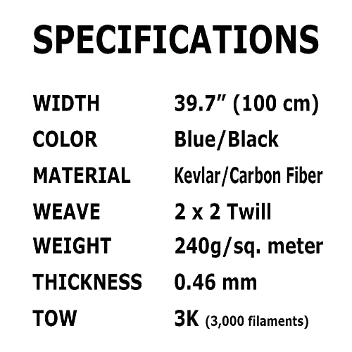 KARBXON - 1 מטר רוחב - בד ארמיד סיבי פחמן - כחול - 3K - 240 גרם/מטר - אריגה אריגה - בד מתקדם בד סיבים