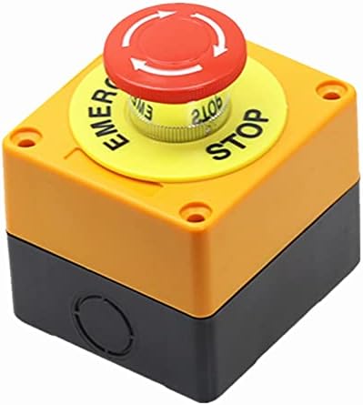 SJSW 1 PCS מעטפת סמן אדום לחצן כפתור כפתור DPST פטריות עצירה חירום כפתור AC 660V 10A NO+NC LAY37-11ZS