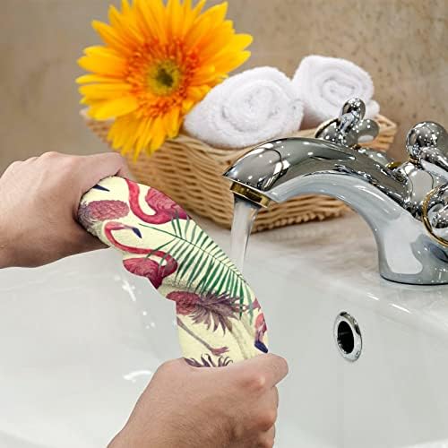 עלים פלמינגו בצבעי מים מגבות יד פנים שטיפת גוף מטלית כביסה רכה עם חמוד מודפס למטבח אמבטיה מלון יומיומי שימוש