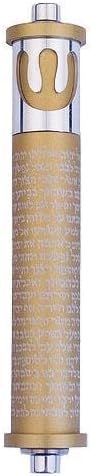 Baltinester Agayof Medium Matte Scroll Mezuzah עם Shin 1 x 6 / 2.5 x 15 סמ - שחור