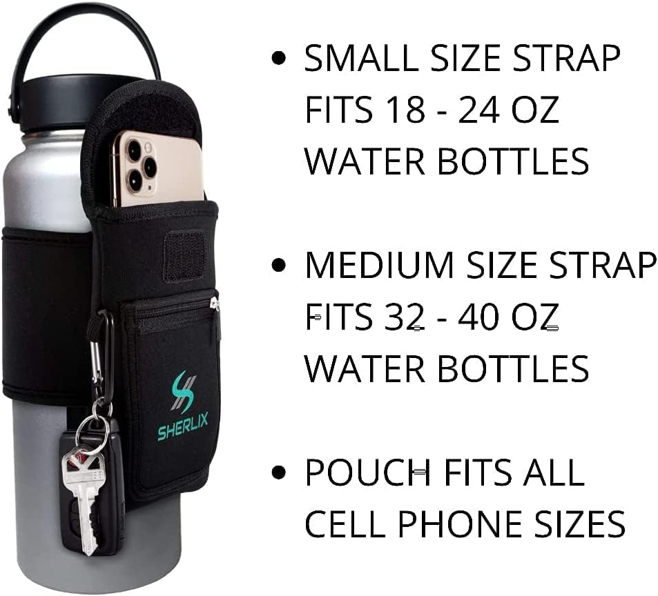שרליקס כושר כושר כיס בקבוק מים 18-40 גרם מחזיק בקבוקי מים לריצה, הליכה, אימון מחזיק טלפון סלולרי, כיסי אביזרים