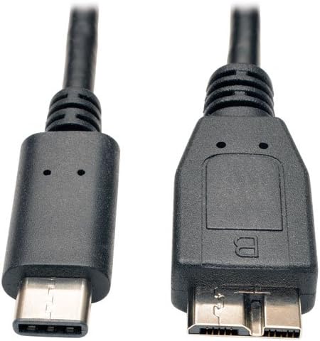 Tripp Lite USB 3.1 כבל Gen 1, USB-C ל- USB 3.0 מיקרו-B, 5 ג'יגה-ביט לשנייה, שחור