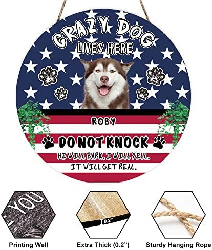 מאליהונג אישית אמריקאי דגל להאסה אפסו כלב חיות מחמד סימן מול דלת חווה מרפסת דקור תליית סימן מטורף כלב חייהם כאן