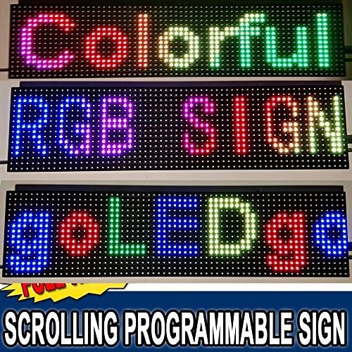 GoledGo RGB צבע מלא שלט LED SPLASH SPLASH אטום למים גלילה הניתנת לתכנות