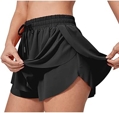 מכנסיים קצרים אתלטי זורמים של G4Free לנשים אימון שכבות מכנסיים מפעילים מכנסיים קצרים במותניים גבוה