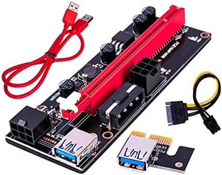 מחברים PCI -E PCIE RISER 009 EXPRESS 1X 4X 8X 16X מאריך PCI E USB RISER 009S GPU כפול 6PIN מתאם כרטיס SATA 15PIN