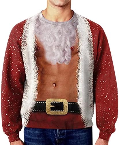 סווטשירט מכוער לחג המולד, יוניסקס מכוער לחג המולד סווטשירט סווטשירט חידוש 3D גרפיקה חולצת סוודר שרוול ארוך