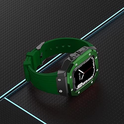 סגסוגת טקסום שעון רצועת רצועת רצועת Apple Watch Series 7 6 5 4 SE 45 ממ 44 ממ 42 ממ גומי מתכת יוקרה
