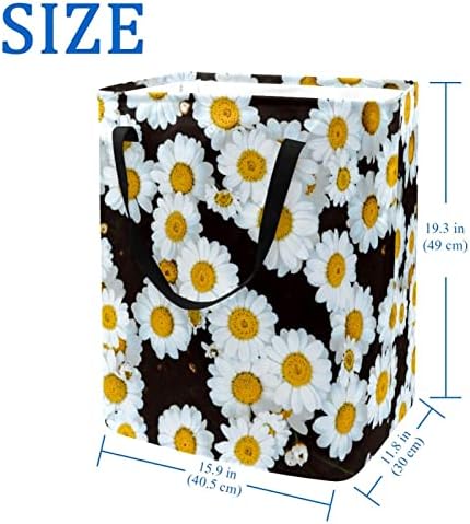קמומיל דייזי פרח שדה הדפסת סל כביסה מתקפל, 60 ליטר עמיד למים סלי כביסה סל כביסה בגדי צעצועי אחסון עבור
