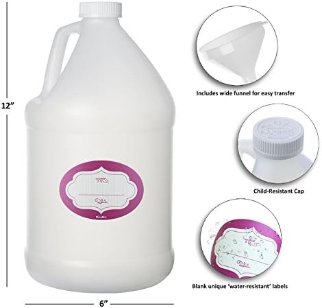 דילבי - בקבוק פלסטיק כד 1 ליטר-נהדר לאחסון, 2 חבילות קנקני ליטר ריקים עם כובעים - לשימוש ביתי ומסחרי-בטוח