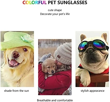 משקפי כלבים של TSJB 2PCS, משקפי שמש של כלבים של UV, משקפי שמש, אטום לרוח אנטי ערפל נוחות משקפיים מסגרת