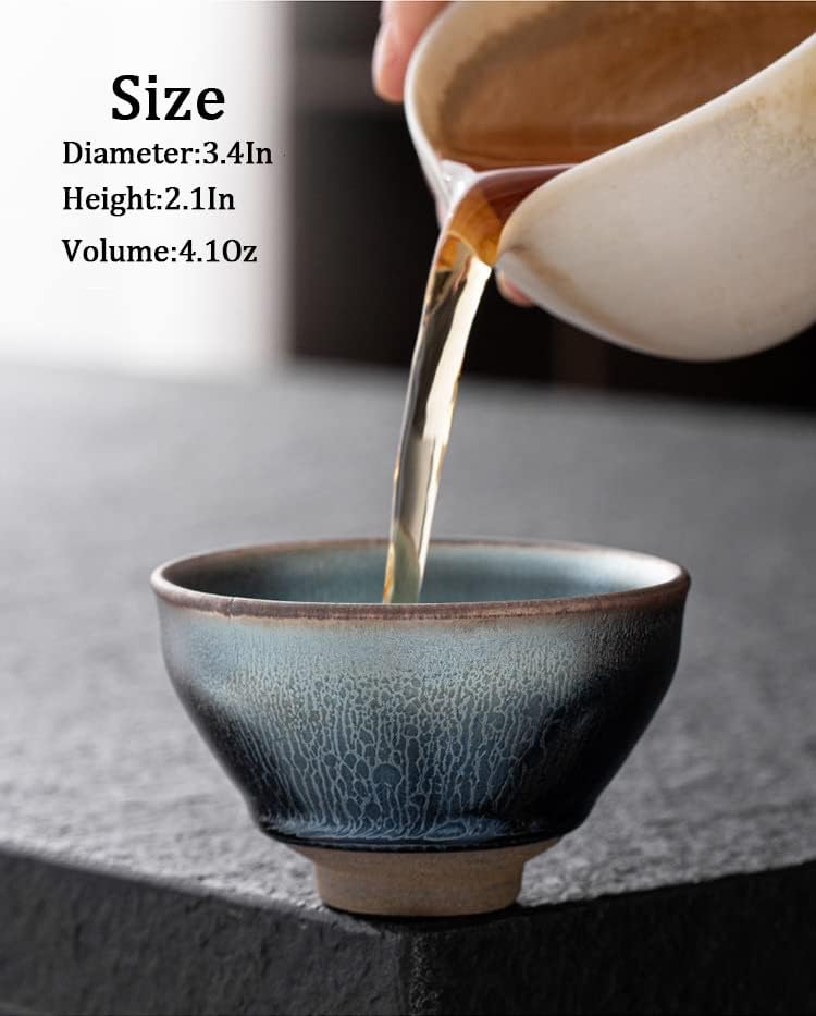 כוס תה קרמיקה של קרח ycc, 4.1 גרם/120 מל, טנמוקו/ג'יאנז'אן היפני, כוס תה סינית בעבודת יד, כוסות תה אסייתיות,