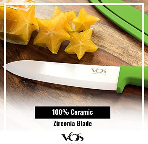 ווס אוניברסלי סכין בלוק קרמיקה סכיני מטבח עם קולפן, קרמיקה קילוף סכין 3, 4, 6, אינץ רב צבע