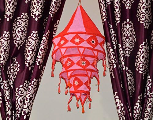 מנורות הודיות מסורתיות ויפות תלייה וגוונים רקמה ועבודת מראה עיצוב הבית אמנות 3 מנורת שכבה