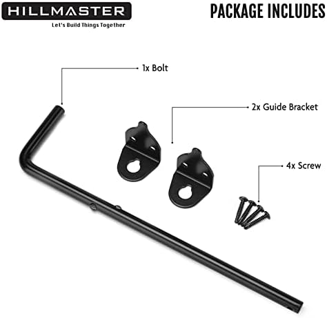 Hillmaster 12 מוט טיפת שער של שער קנה כבד 12 גדר עץ, ברגי טיפת פלדה חומרת בורג קנים לעץ עץ והחזקת