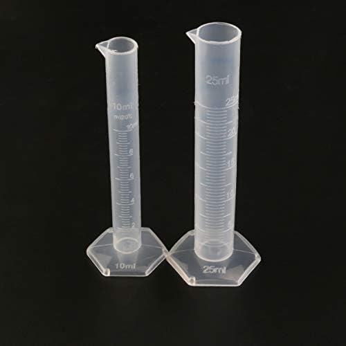 AMOSFUN 4 PCS צילינדר בוגר חומצה גופרתית מעבדה פלסטיק גלילי אלכוהול- צילינדר עדין מעוד