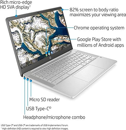 מחשב נייד 14 אינץ 'מחשב נייד דק וקל, אינטל סלרון נ4000 מעבד ליבה כפולה, רם 4 ג' יגה-בייט, 32 ג ' יגה-בייט,