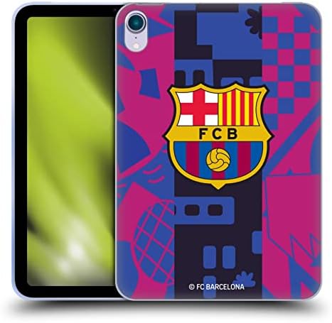 עיצובים של תיק ראש מורשה רשמית FC ברצלונה שלישית 2021/22 ערכת קרסט רכה מארז תואם ל- Apple iPad Mini